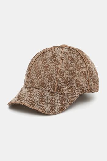 Šiltovka Guess dámska, hnedá farba, vzorovaná, AW5282 POL01