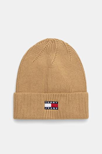 Bavlnená čiapka Tommy Jeans zelená farba, bavlnená, AW0AW17358