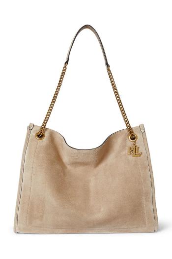 Semišová kabelka Lauren Ralph Lauren béžová farba, 431969418