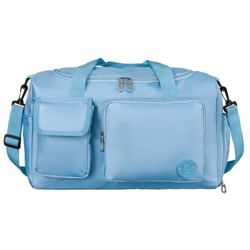Bledomodrá športová cestovná taška s priehradkou na obuv a uchytením na kufor - Peterson