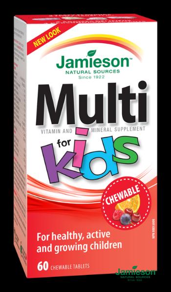 JAMIESON Multi Kids multivitamín tablety na cmúľanie pre deti so železom 60 ks