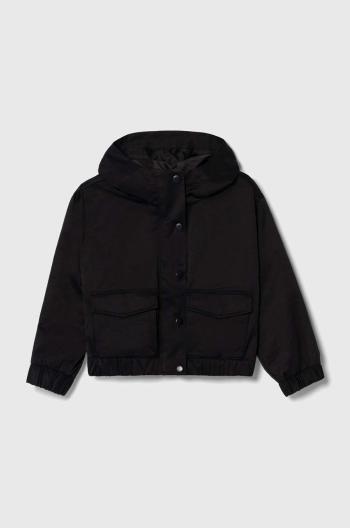 Detská bunda Abercrombie & Fitch čierna farba