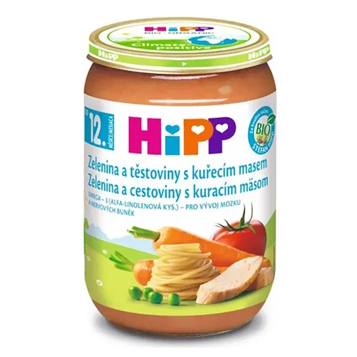 HIPP Menu bio zelenina a cestoviny s kuracím mäsom 12m+ 220 g