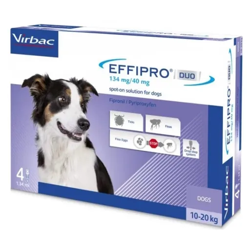 EFFIPRO DUO 134/40 mg spot-on pre psy M (10-20 kg) 1,34 ml 4 pipety