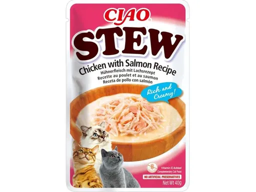 Inaba CIAO Stew Cat kapsička kura s lososom 40g