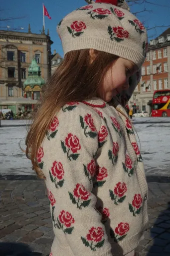 Detský kardigan s prímesou vlny Konges Sløjd BELOU KNIT COLLAR CARDIGAN