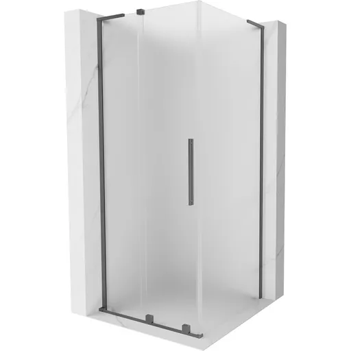 MEXEN/S - Velar L sprchovací kút, posuvné dvere 110 x 110, dekor, grafit metal 871-110-110-33-95