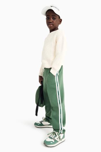 Detské tepláky Emporio Armani zelená farba, s nášivkou, EB000148 AF10126