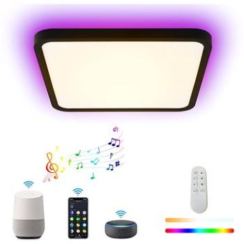 IMMAX NEO LITE TUDO Smart stropné svietidlo s RGB podsvietením 40 × 40 cm, 50 W Tuya WiFi čierne (07167-B40)