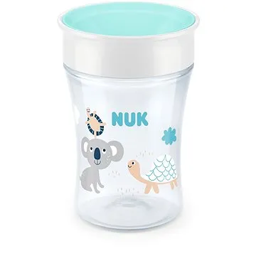 NUK hrnček Magic Cup s viečkom 230 ml – biely, mix motívov (BABY8583b)