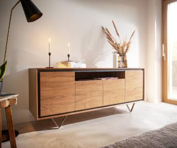 Komoda Stonegrace 175 cm akácia prírodná 4 dvierka 1 priehradka