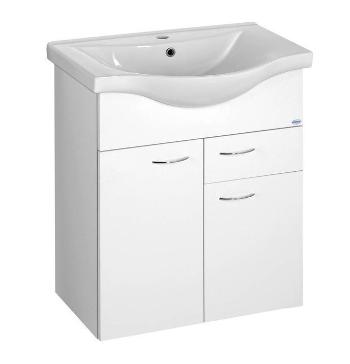 AQUALINE - KERAMIA FRESH umývadlová skrinka, 1 zásuvka, 60,6x74x34cm, biela 50064A