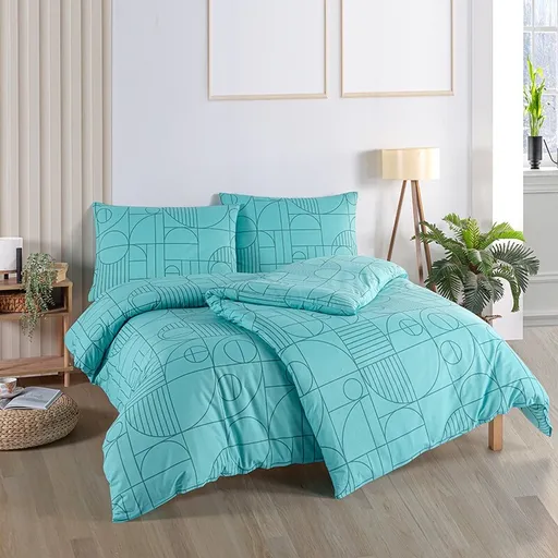 BedTex Bavlnené obliečky Geo Aquatic Awe, 140 x 200 cm, 70 x 90 cm, 140 x 200 cm, 70 x 90 cm