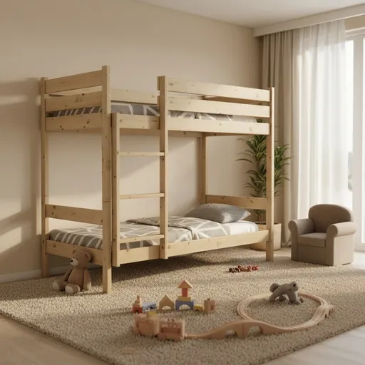 Elvisia Drevená poschodová posteľ TED s roštom | borovica 90 x 200 cm