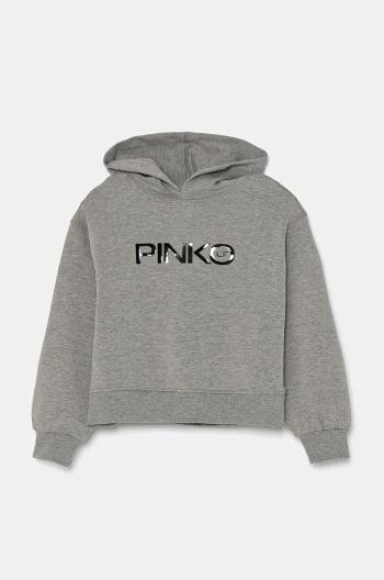 Detská mikina Pinko Up šedá farba, s kapucňou, s potlačou, F4PIJGHS091