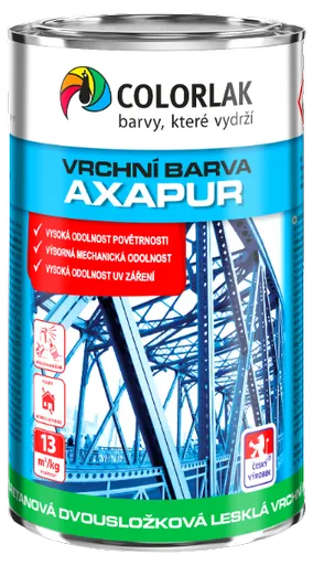 COLORLAK AXAPUR U2074 - Lesklá polyuretánová dvojzložková farba RAL 9003 - signálna biela 0,8 kg