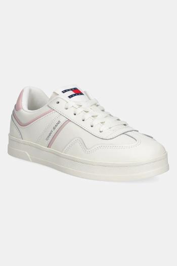Kožené tenisky Tommy Jeans THE GREENWICH LEATHER béžová farba, EN0EN02794
