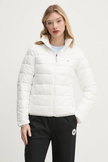 Bunda Tommy Jeans dámska, biela farba, zimná, DW0DW19312