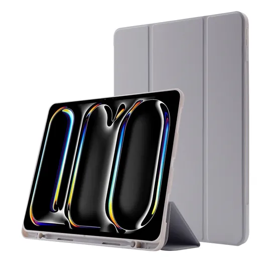 LEATHER Zaklápací kryt pre Apple iPad Pro 13 2024 / M5 2025 šedý