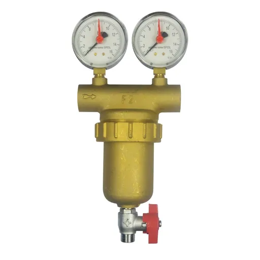 MEREO - Klum Samočistiaci filter mosadzný, vrátane manometrov 1/2" - MALGORANI WA202