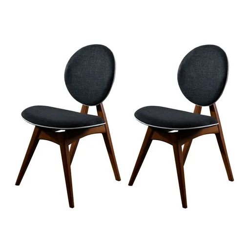 Súprava jedálenských stoličiek Touch Anthracite and Walnut, 2 ks