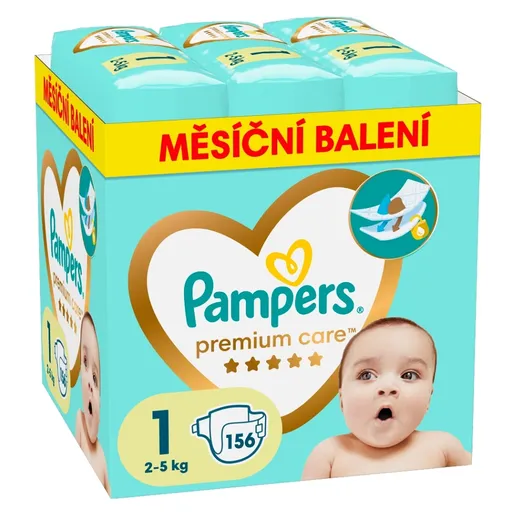 PAMPERS Premium care monthly veľkosť 1 plienky 2-5kg 156 kusov