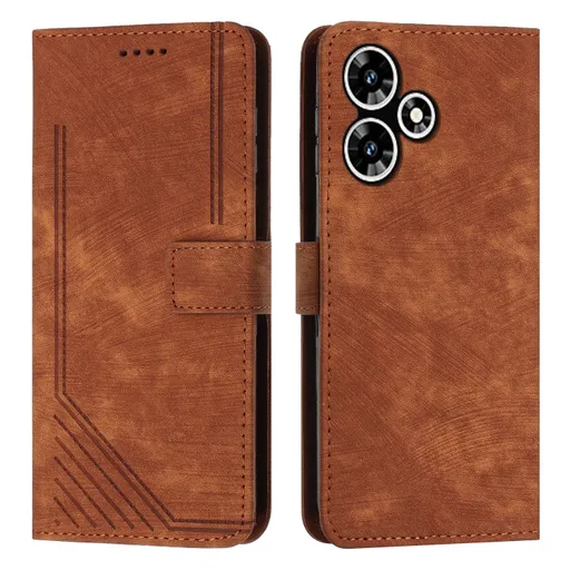 STRIPE Peňaženkové puzdro s remienkom Infinix Hot 30 hnedé