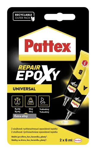 PATTEX REPAIR EPOXY UNIVERSAL - Dvojzložkové epoxidové lepidlo 12 ml