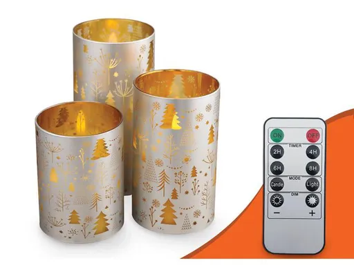 Vosková LED sviečka MOON IN THE ROOM ML95 sada 3ks