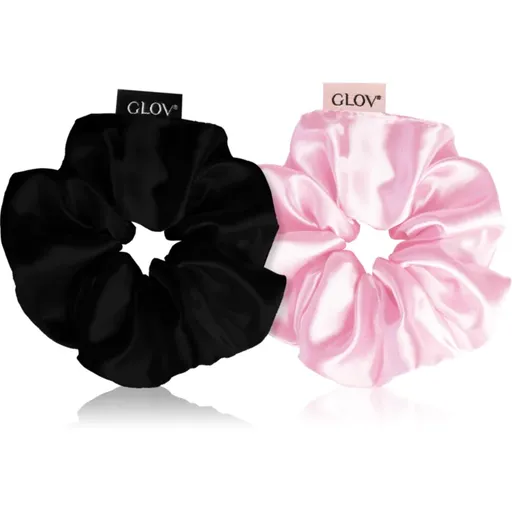 GLOV Satin Scrunchies S gumičky do vlasov Pink/Black 2 ks