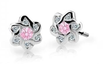 Cutie Jewellery Detské náušnice z bieleho zlata C2149-30-X-2 ružová