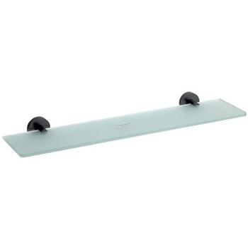 SAPHO X-ROUND BLACK polička, mliečne sklo, čierna (XB600)