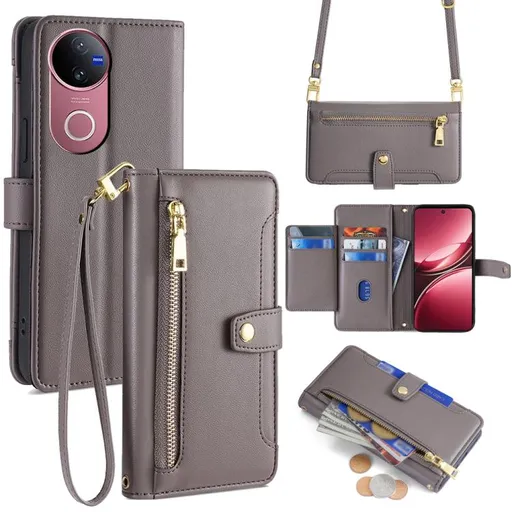 PASTEL Peňaženkové puzdro pre Vivo V50 5G šedé