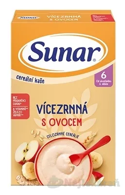 SUNAR Cereálna kaša VIACZRNNÁ S OVOCÍM 6m+ 210 g