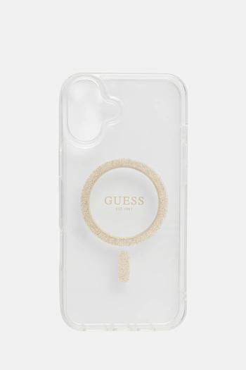 Puzdro na mobil Guess iPhone 16 Plus 6.7" priehľadná farba, GUHMP16MHFGERET