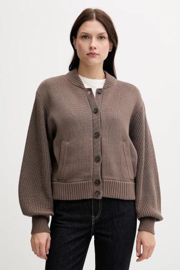 Bavlnený kardigán Tommy Hilfiger hnedá farba, teplé, WW0WW45692