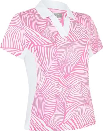 Callaway Stencil Floral Womens Cheeky Pink L Polo košeľa