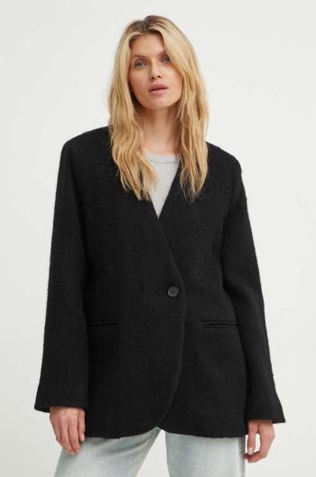 Vlnená bunda Won Hundred čierna farba, prechodná, oversize, 3054-14242