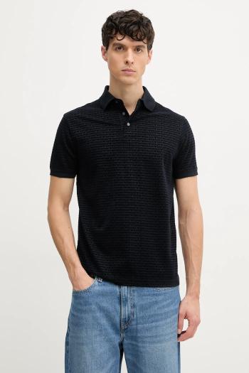 Polo tričko Emporio Armani pánske, tmavomodrá farba, vzorovaný, EM001283 AF10017