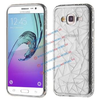 DIAMOND Silikónové puzdro Samsung Galaxy J3 2016 strieborné