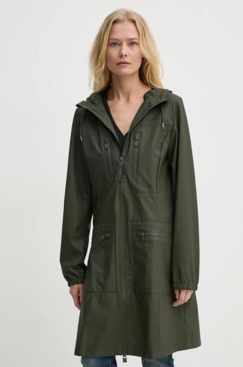 Nepremokavá bunda Rains Cargo Curve Jacket W3 dámska, zelená farba, prechodná, 12050-03