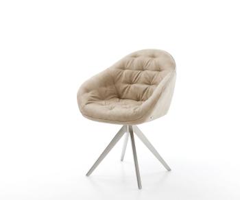 Otočná stolička Gaio-Flex béžová vintage krížová základňa štvorcová