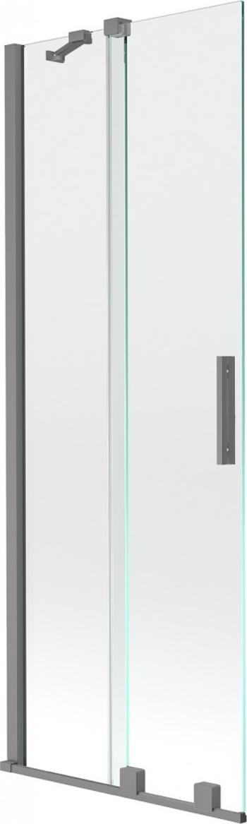 MEXEN/S - Velár dvojkrídlová posuvná vaňová zástena 70 x 150 cm, transparent, grafit metal 896-070-000-01-95