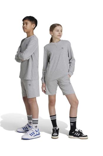 Detské krátke nohavice adidas Originals SHORTS šedá farba, melanžové, nastaviteľný pás IX5237