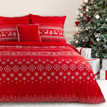 ArtFir Vianočné obliečky na dvojlôžko NOEL 02 | červená 220 x 200 cm
