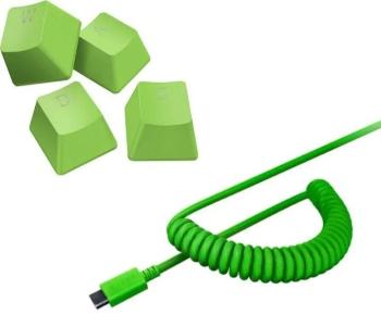 Játékszett Razer PBT Keycap + Coiled Cable Upgrade Set - Green - US/UK