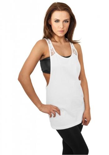 Urban Classics Ladies Flower Laces Loose Tank white - L