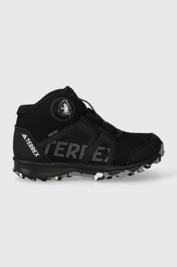 Detské topánky adidas TERREX IF7508 BOA MID R.RD CBLACK/FTWWHT čierna farba