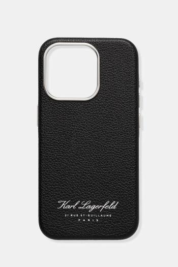 Puzdro na mobil Karl Lagerfeld iPhone 15 Pro čierna farba, KLHCP15LPGWCMKHK