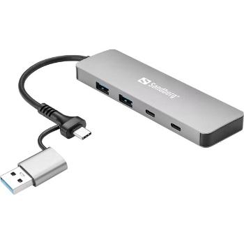 Sandberg hub és elosztó, usb-c/a to 2xusb-a+2xusb-c hub 136-64